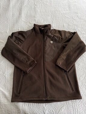 Timberland Dark Brown Men's Full-Zip Fleece Jacket Size Large Spring Outdoors